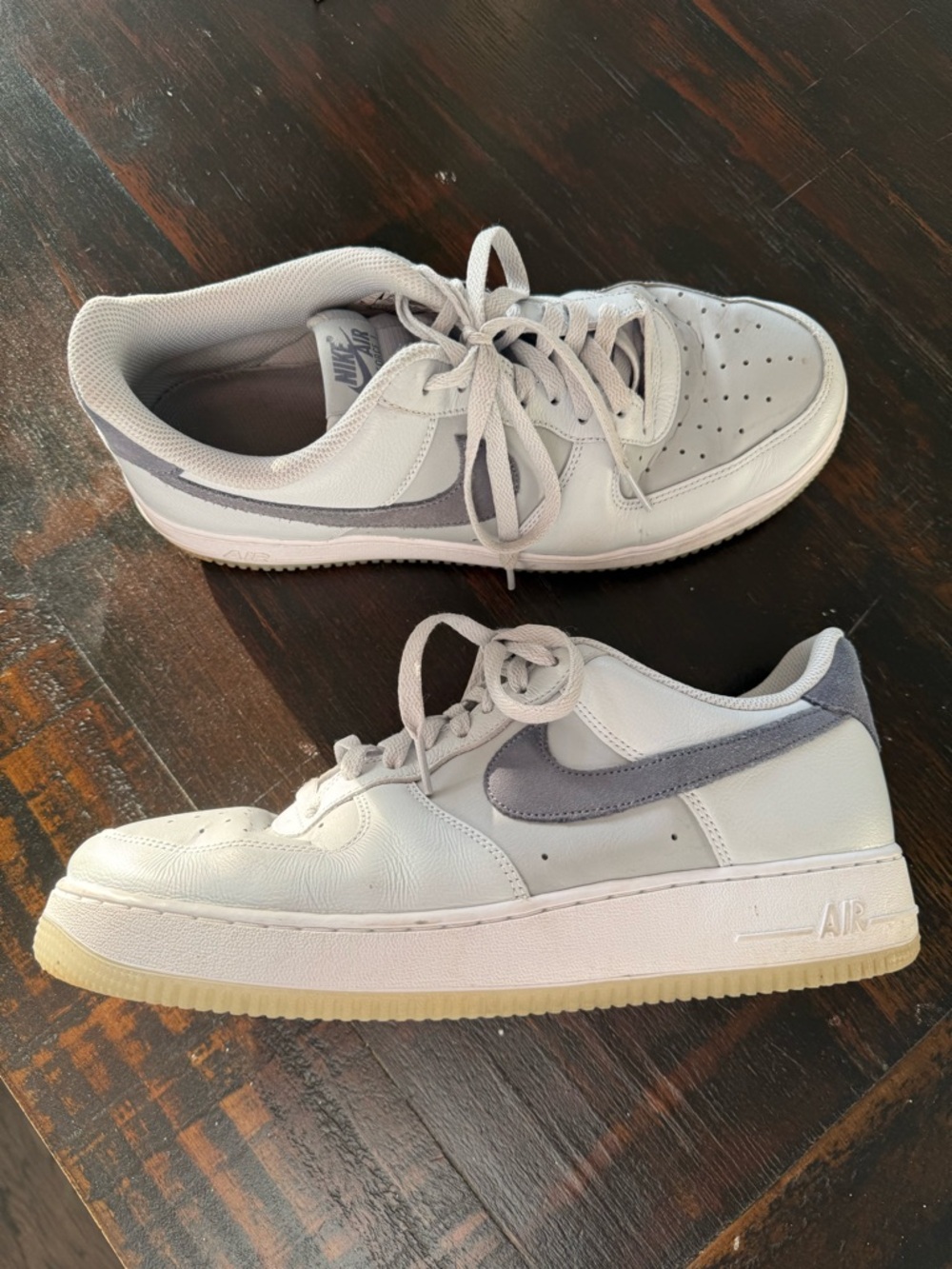 Nike Air Force 1 Low — White with Gray Swoosh